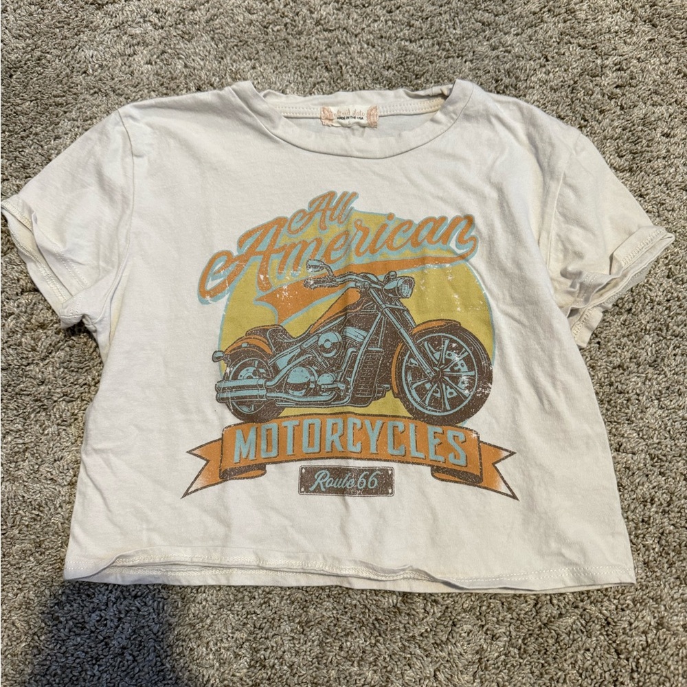 Altar'd State Cream Motorcycle Graphic Tee